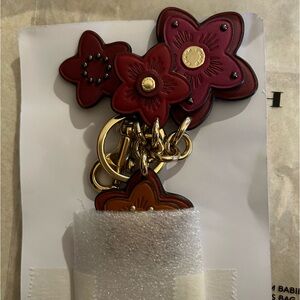 Coach Wildflower Mix Bag Charm Bright Violet Multi Key Ring